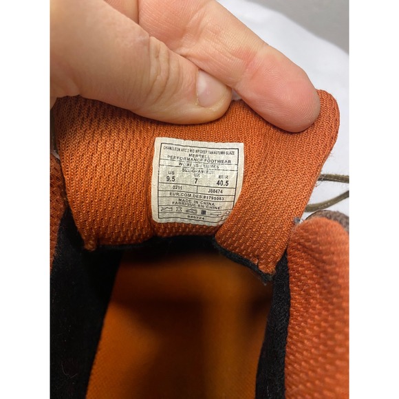 Merrell Chameleon Arc 3 Mens Waterproof Hiking Boots Tan Orange Size 9.5 - Picture 3 of 7